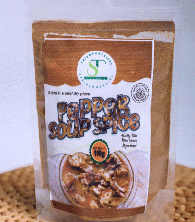 Nigerian pepper soup spice blend – hot aromatic seasoning mix for goat meat or fish pepper soup.