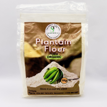 Plantain flour – natural gluten-free swallow made from dried unripe plantain.