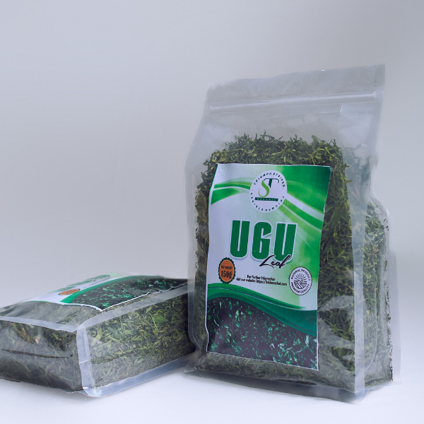 Dried ugu leaves – fluted pumpkin leaves for Nigerian vegetable soups.